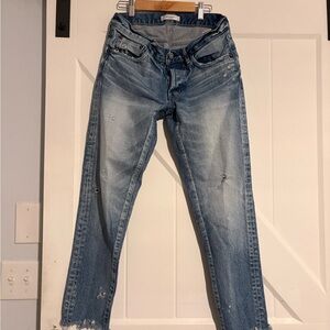 Distressed Blue Jeans